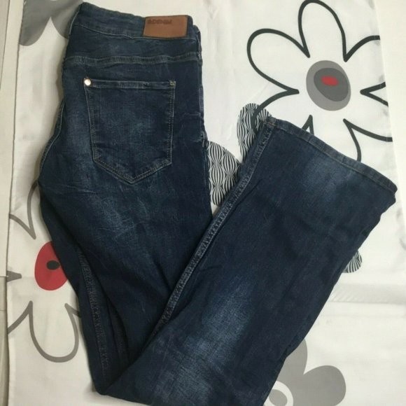 H&M Womens Blue Cotton Denim Bootcut Dark Stretch - Picture 5 of 10